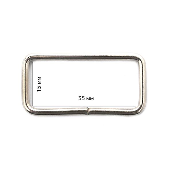 Рамка прямоугольная металл 35х15х2,5 мм, TSW цв. никель уп. 500 шт
