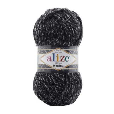 Пряжа Alize (Ализе) Superlana Megafil / уп.5 мот. по 100 г, 55м, 800 антрацитовый жаспе