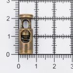 Фиксатор (зажим) для шнура металл 20х8 мм, ⌀3.5 мм, металл (латунь), 20 шт