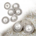 Пуговицы металлические на ножке 36L-23 мм, С-MP15 цв.серебро/перламутр, 10 шт