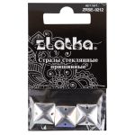 Стразы стекло 12х12 мм, 15 шт (5х3 шт), №01 белый (Crystal), Zlatka ZRSE-0212