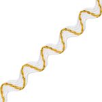 Тесьма вьюнчик 9 мм / 20 метров, с метанитью рис 9901, белый с золотом, С3891Г17