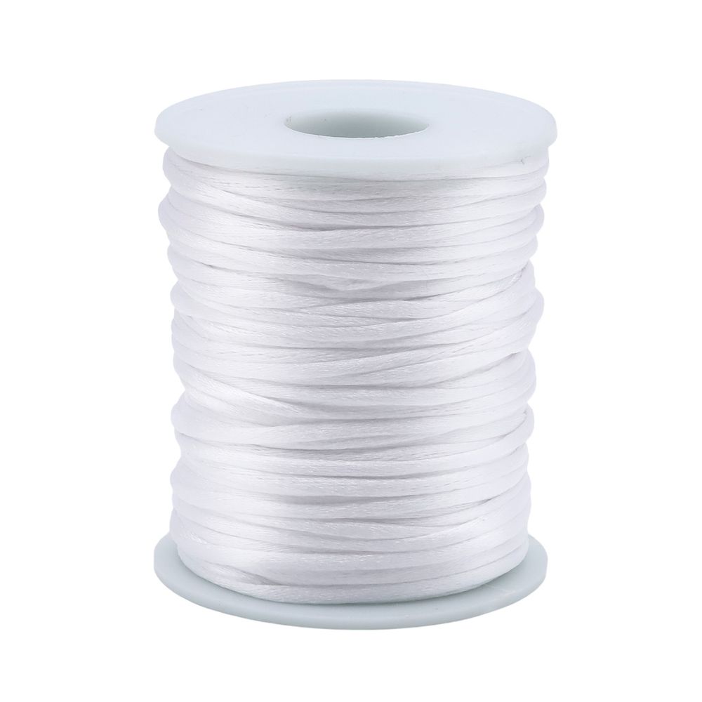 Шнур атласный корсетный ⌀2.0 мм / 45.7 метров, 2 белоснежный