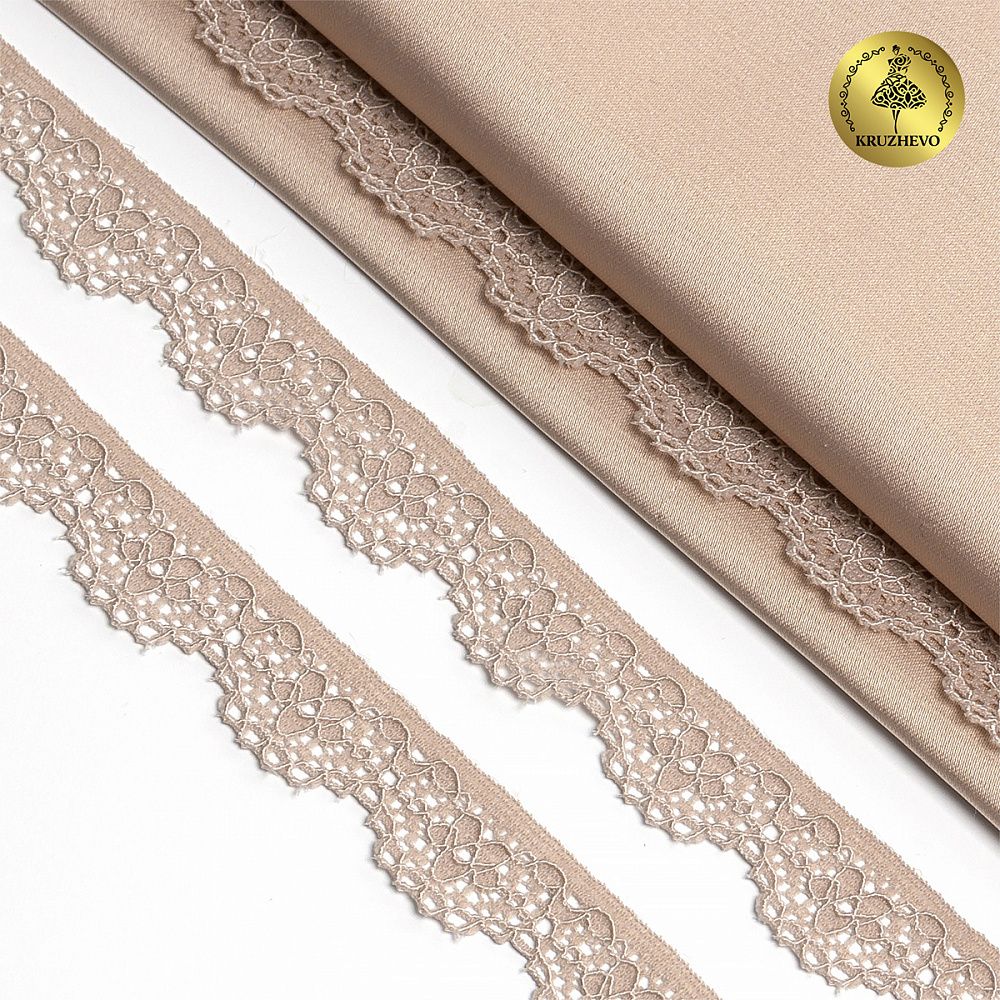 Кружево эластичное (стрейч) 15 мм TBY.8031, цв.S185 серебристый пион, 5 метров, Kruzhevo