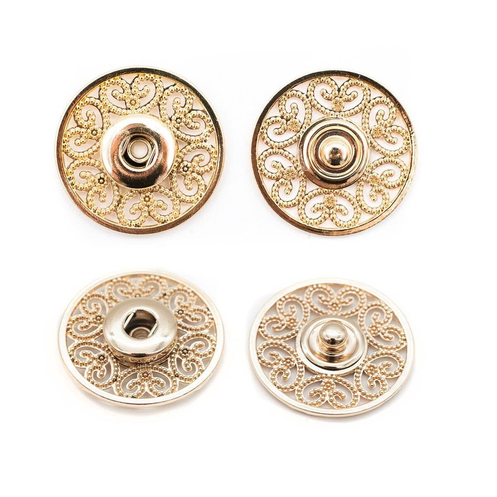 Кнопка пришивная металл ⌀27.0 мм, металл, G золото, уп.10 шт