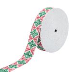 Лента (тесьма) жаккардовая 32.0 мм / 25 метров, Славянский орнамент Оберег, рис. 9788, белый / красный / зеленый, С3774Г17