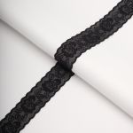 Кружево эластичное (стрейч) 26 мм / 13.7 метров, черный, 3AR1262