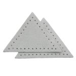 Заплатки пришивные из замши, треугольник равнобедр., стор.5см, с перфорацией, 2 шт, 100%кожа, 25 серо-белый, 59901