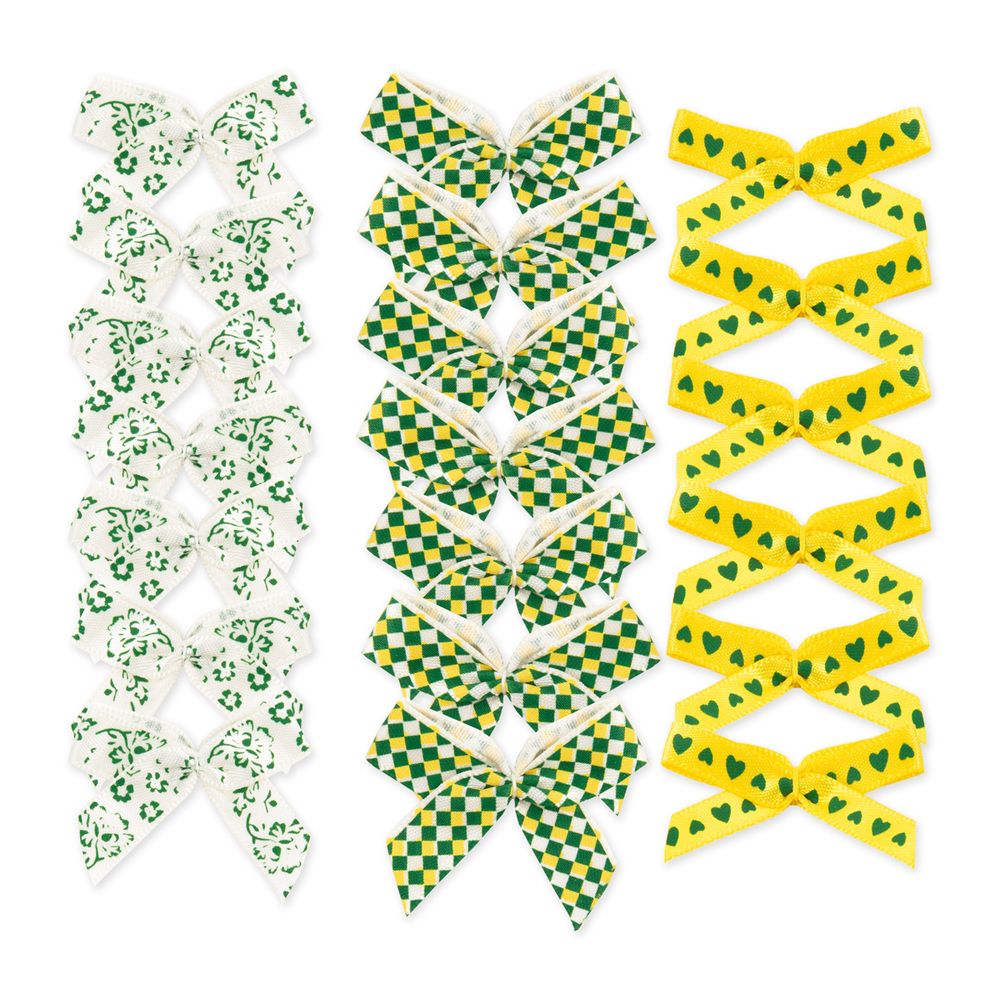 Набор текстильных бантиков, 100 шт, 203 желто-зеленый, Annet BDR