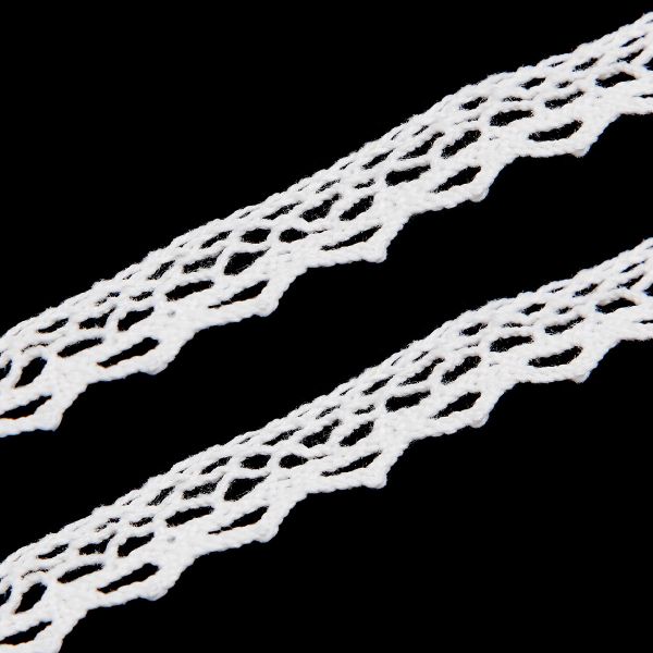 Кружево вязаное (тесьма) хлопковое 10 мм / 9.14 метров, неотбеленный