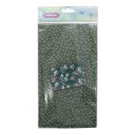 Ткань для рукоделия в наборе х/б с лентой 48х50см+1,5м (25691/25293 т. зеленый) 29489