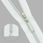 Молния спираль (витая) Т7 (7 мм) 1 зам., разъем., 60 см, никель / белый, 10 шт