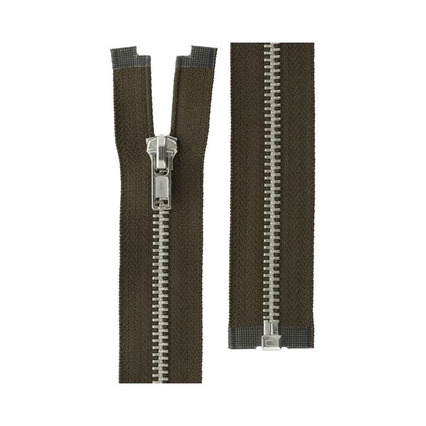 Молния металл Т5 (5 мм) 1 зам., разъем., 40 см, никель, 316 коричнев.хаки, ZIP 5N Gamma, 10 шт