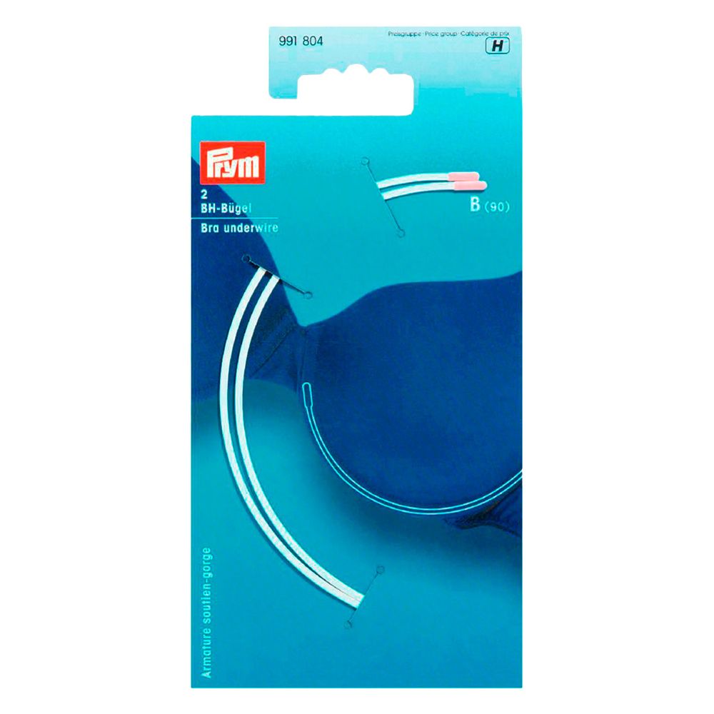 Косточки для бюстгальтера (каркасы) металл 120 мм (разм. B (90)), 2 шт белые, A Prym