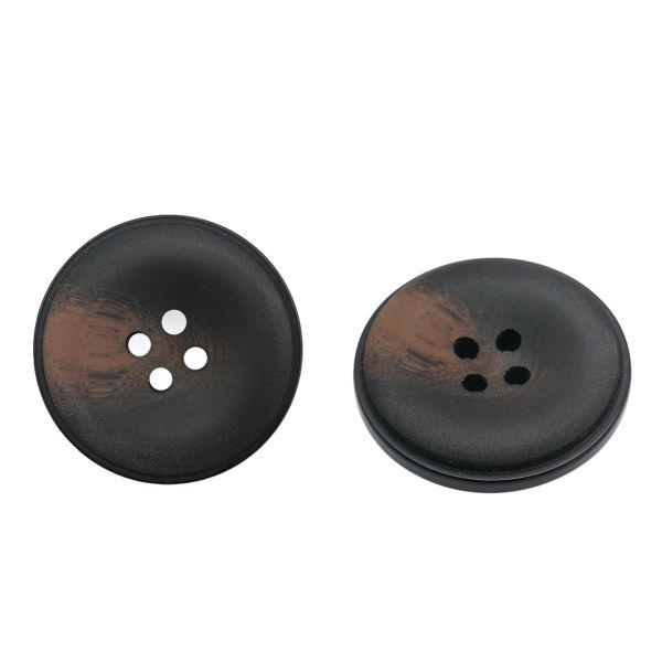 Пуговицы 4 прокола 44L=28 мм, пластик (имитация рога), col.B темно-коричневый, 36 шт, CN2812