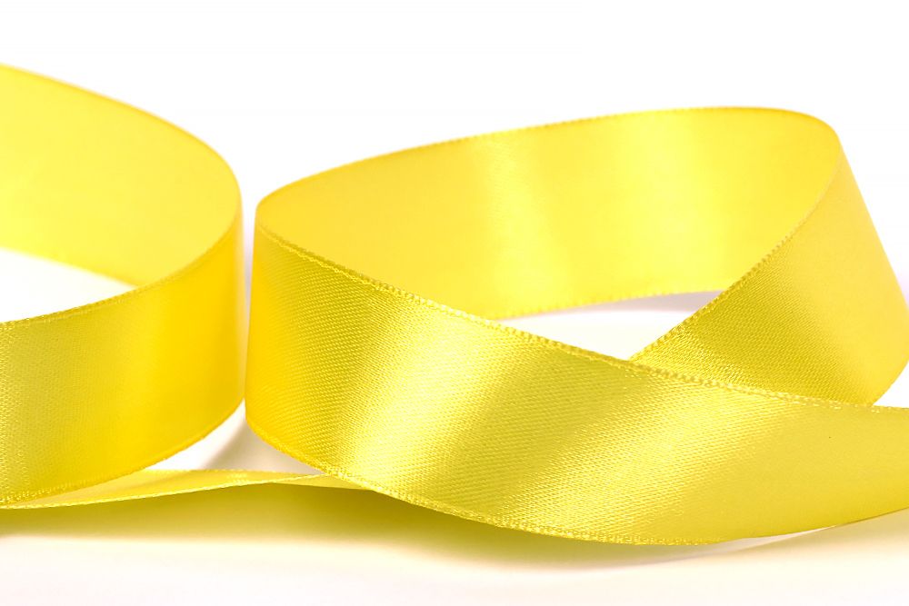 Лента атласная 1-сторонняя 25.0 мм / 33±2 метра, 117 бл.желтый, Gamma