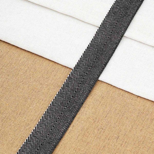 Лента декоративная люрекс 25.0 мм / 18.29±1 метров, черный/серебро, HY1711