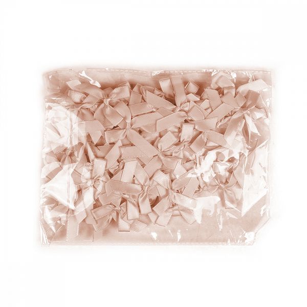 Бантики пришивные 35 мм, MJRF070 серебристый пион S185, уп.100 шт