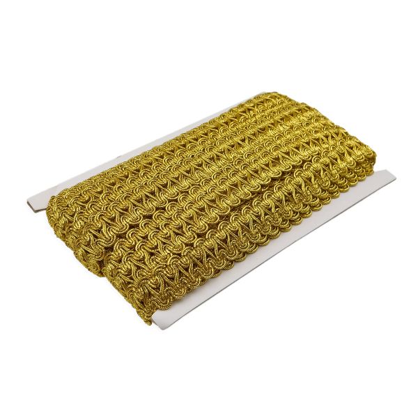 Тесьма металлизированная 22 мм, 18,29м (светлое золото)