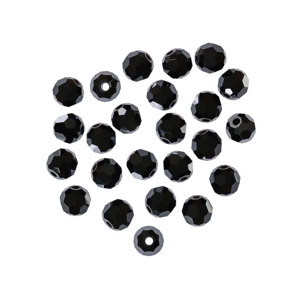 Бусины стекло ⌀4 мм, 24 шт, черный/jet, Preciosa 451-19-602