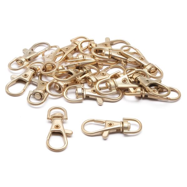 Карабин металл 09 мм (37х16 мм), золото, 20 шт, 25635-1