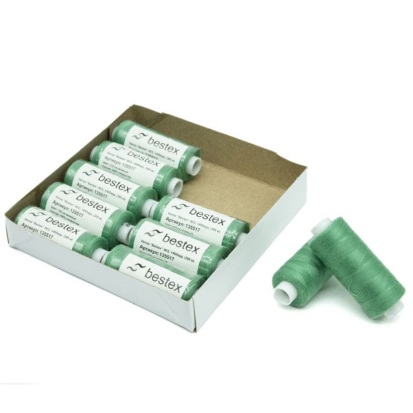 Нитки швейные бытовые Bestex 40/2, 365 м (400 ярд) / 10 кат., 132 светло-зеленый