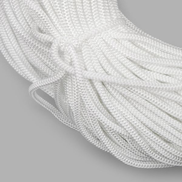 Шнур полиамид круглый бытовой ⌀4.0 мм, 100м, 100% ПА, белый