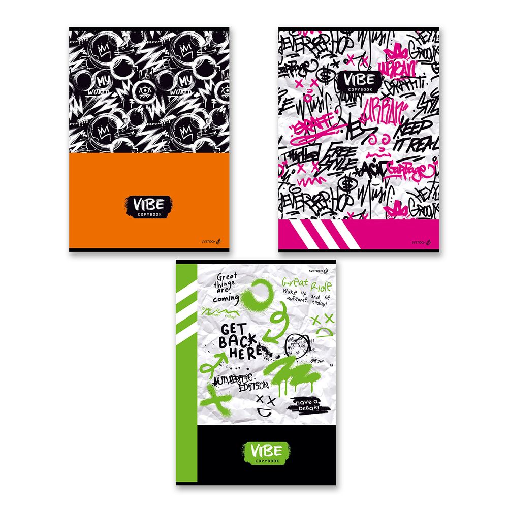 Тетрадь ученическая общая, твин лак, A4 48 л. на скобе 65 г/м², белизна 100%, 6 шт, клетка, 000453 Голос улиц, Светоч 48ТСК4_8_2_1