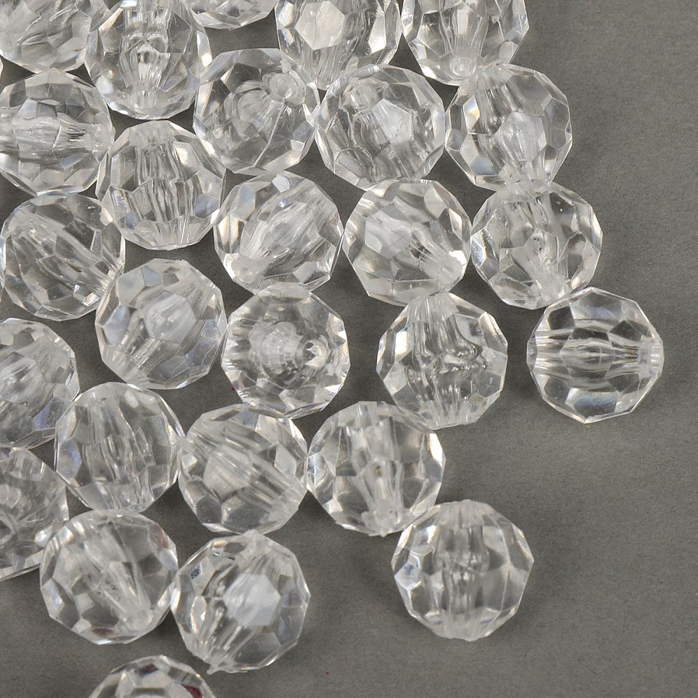 Бусины акрил ⌀14 мм, цв. 17 прозрачный, 50 г, Magic4Hobby