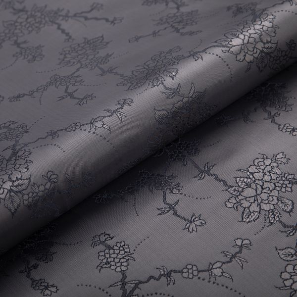 Ткань подкладочная (таффета) с рисунком 96 г/м², 100х145 см, 038 грязно-сиреневый(цветы), Gamma JTR