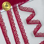 Кружево отделочное в стиле "трикотаж" 12 мм 150-2, цв.10 бордо, 9.14м