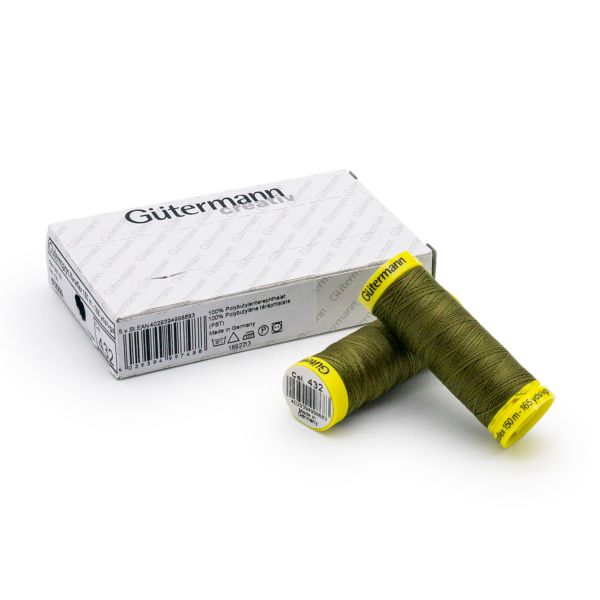 Нитки для трикотажа Gutermann Maraflex, 150м, 432 оливково-зеленый, 5 катушек