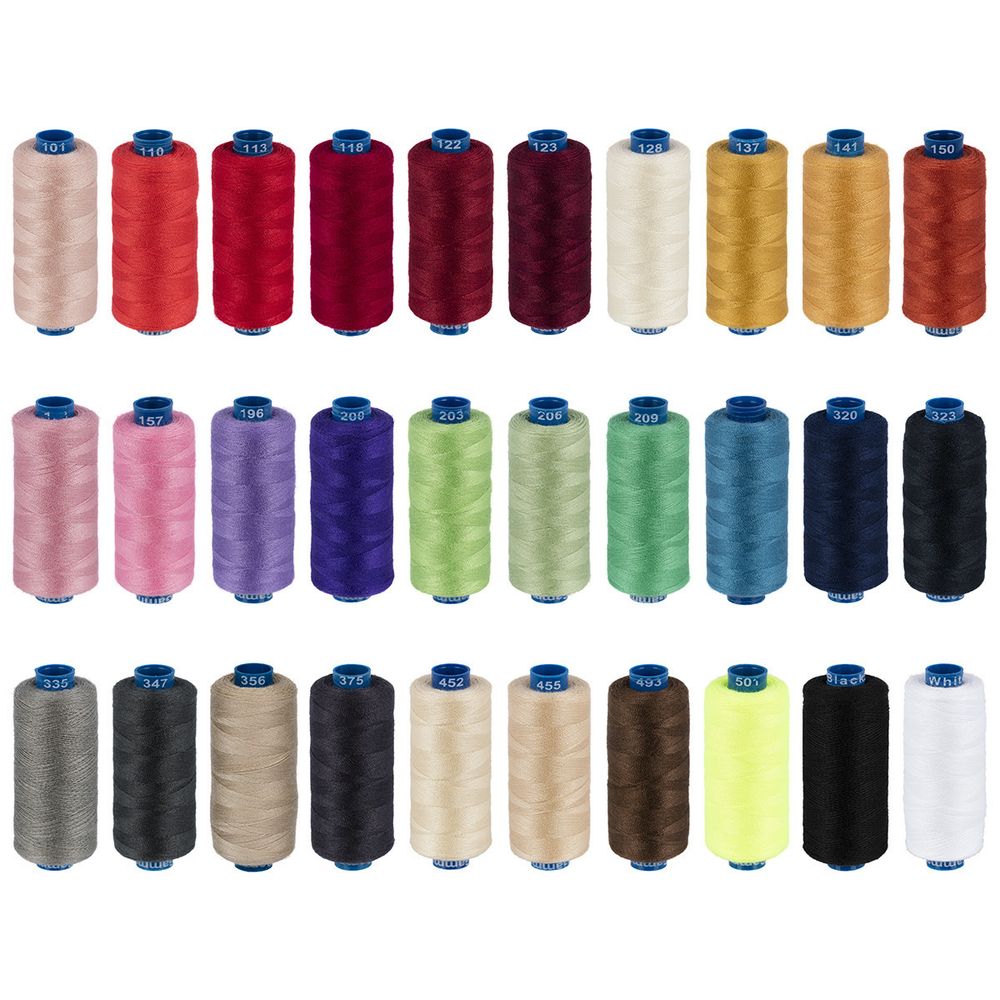 Нитки швейные бытовые Gamma 40/2, 365 м / 10 кат., ассорти 02