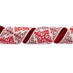 Лента (тесьма) жаккардовая 32.0 мм / 25 метров, Орнамент для северных народов, рис 9788 белый-красный-бордовый, Gamma С3774