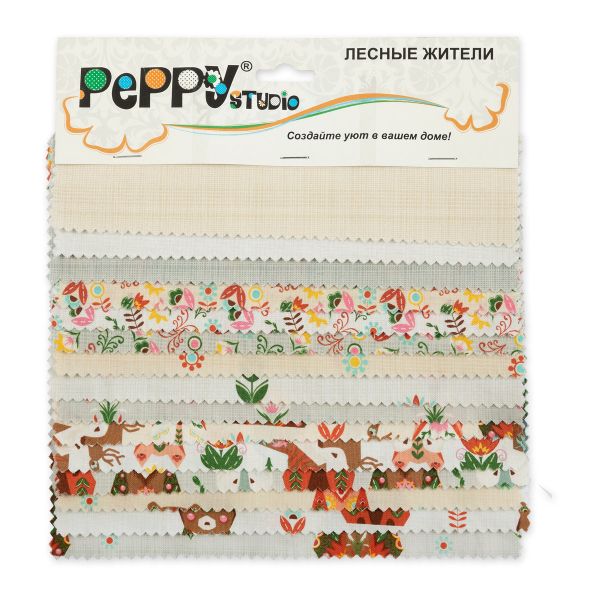 _19_ Образцы ткани: Ткань для пэчворка Лесные жители