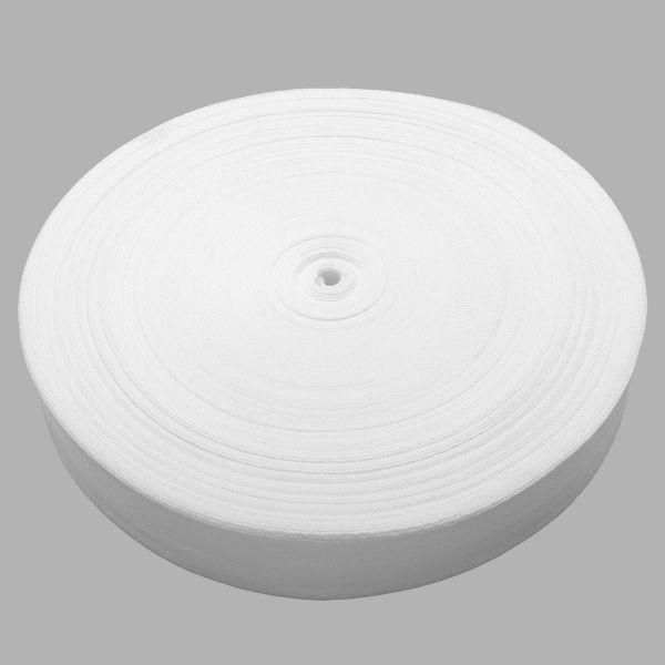 Тесьма (лента) киперная 40 мм / 50 метров, 13 г/м, 100% полиэфир, 01 белый