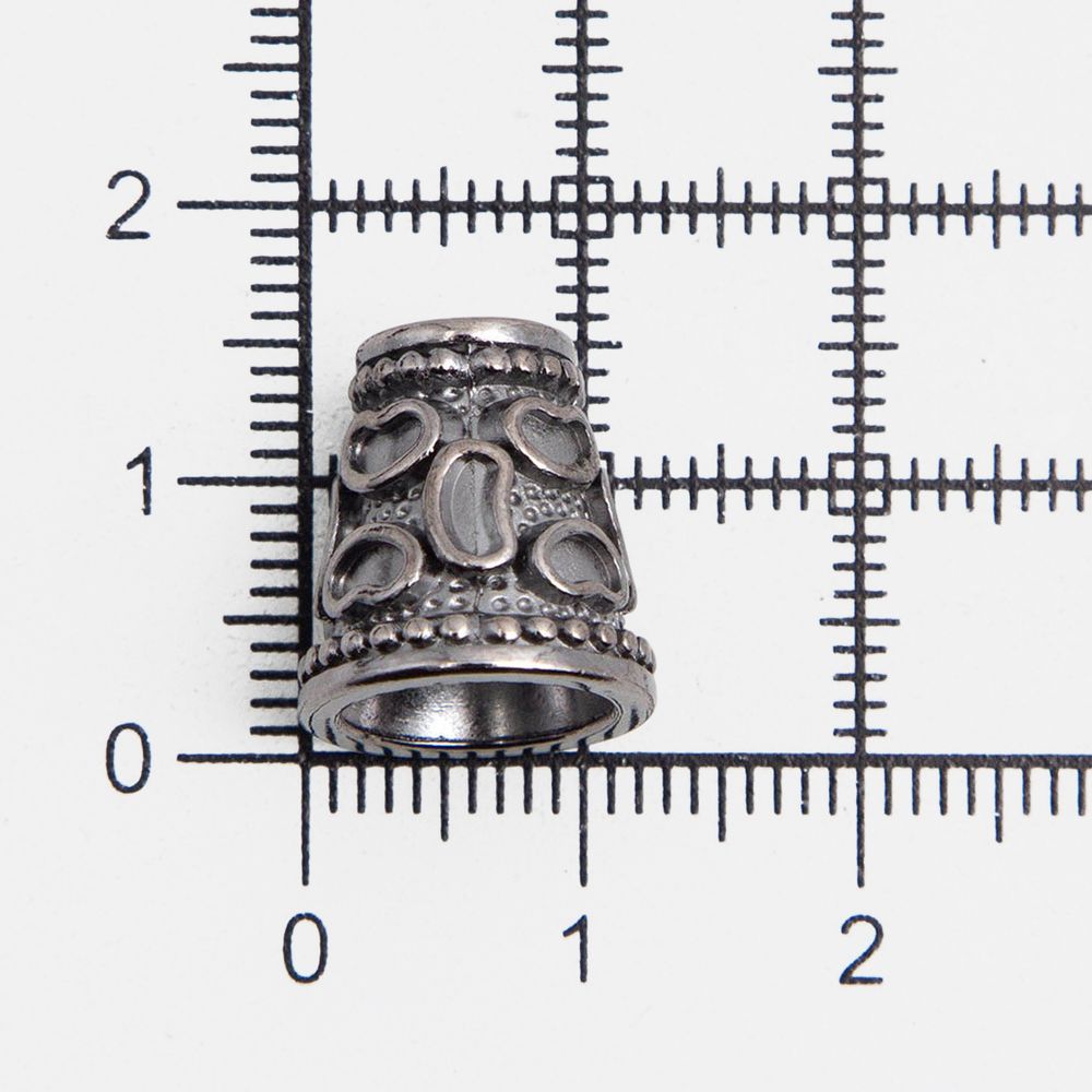 Наконечник для шнура металл колокол ⌀4,5/9 мм, 14х13 мм (чер.никель), 20 шт