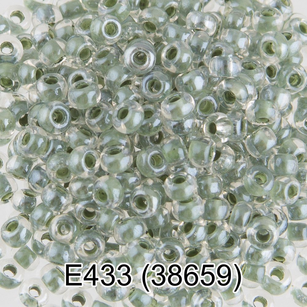Бисер Gamma 10/0 (2.3 мм), 150 г (10х5 г), 1-й сорт E433 хаки, 38659, круглый 5