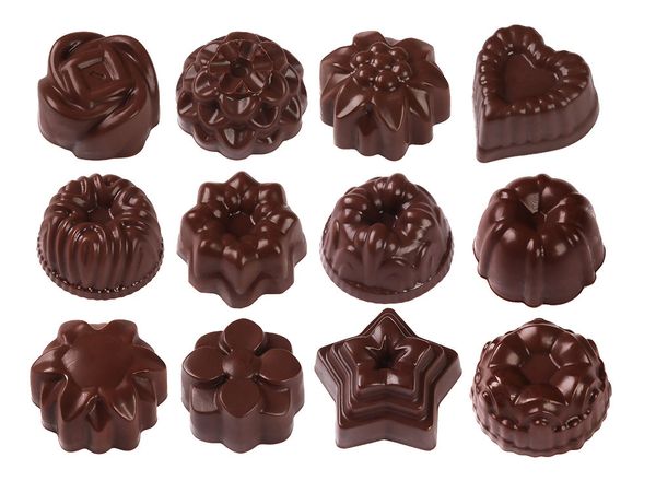 Форма силиконовая для конфет 21.5х16х2.5 см, ассорти -12 ячеек, S-Chief SPC-0133