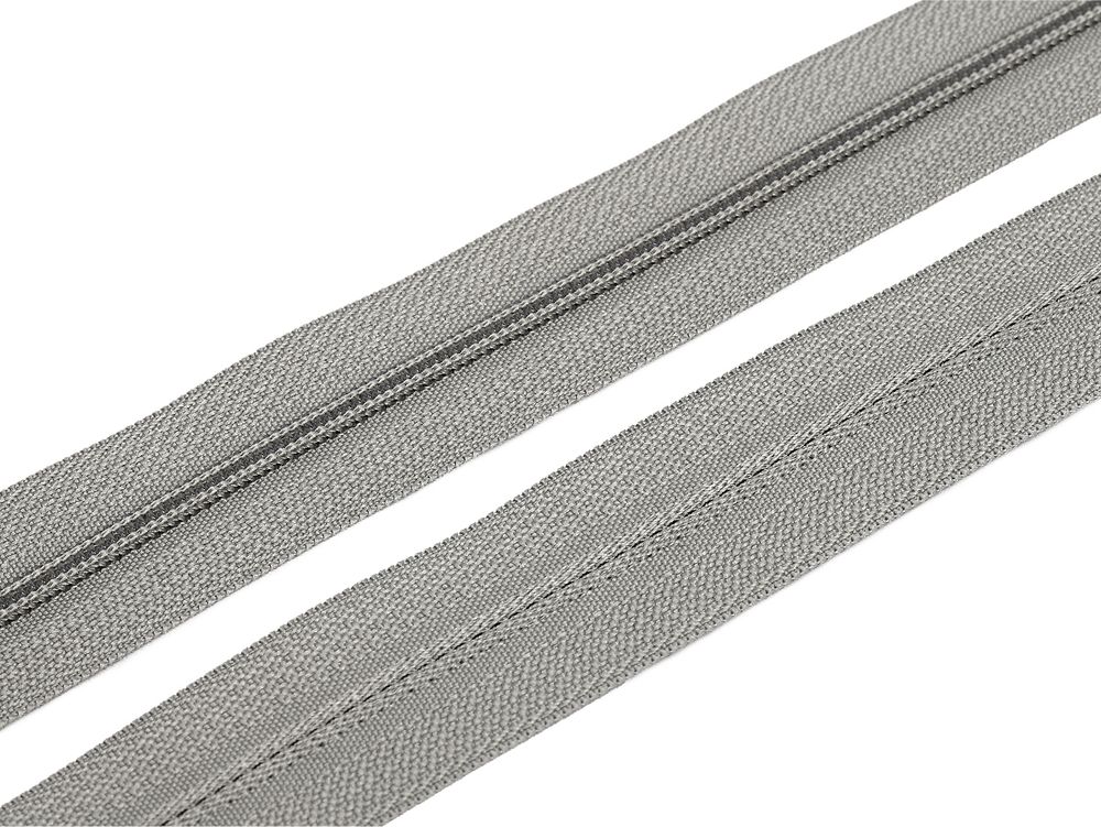 Молния рулонная витая (спираль) Т3 (3 мм) УСИЛЕННАЯ, НА БОБИНЕ, S-181 серый (цв.SBS) / кор. 1200 метров