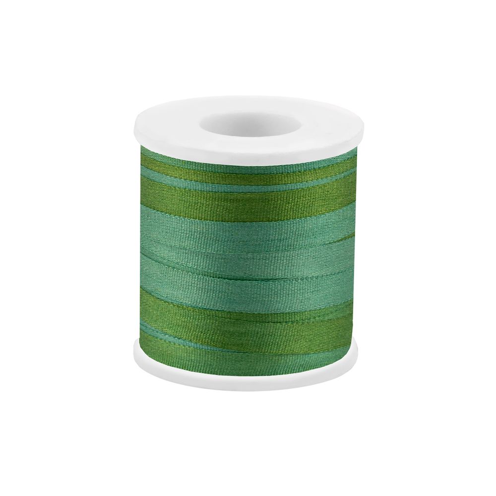 Лента (тесьма) шелковая 4.0 мм / 45.5±0.5 метров, M109 ментол/зеленый, Gamma SRM-4