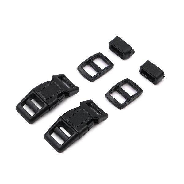 Фастекс (пряжка трезубец), рамка и рамка-регулятор 10мм, пластик, (2 компл.) Hobby&Pro, черный, A03001037-10