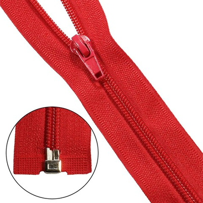 Молния спираль (витая) Т5 (5 мм) 1 зам., разъем., 65 см, 519 красный, 10 шт