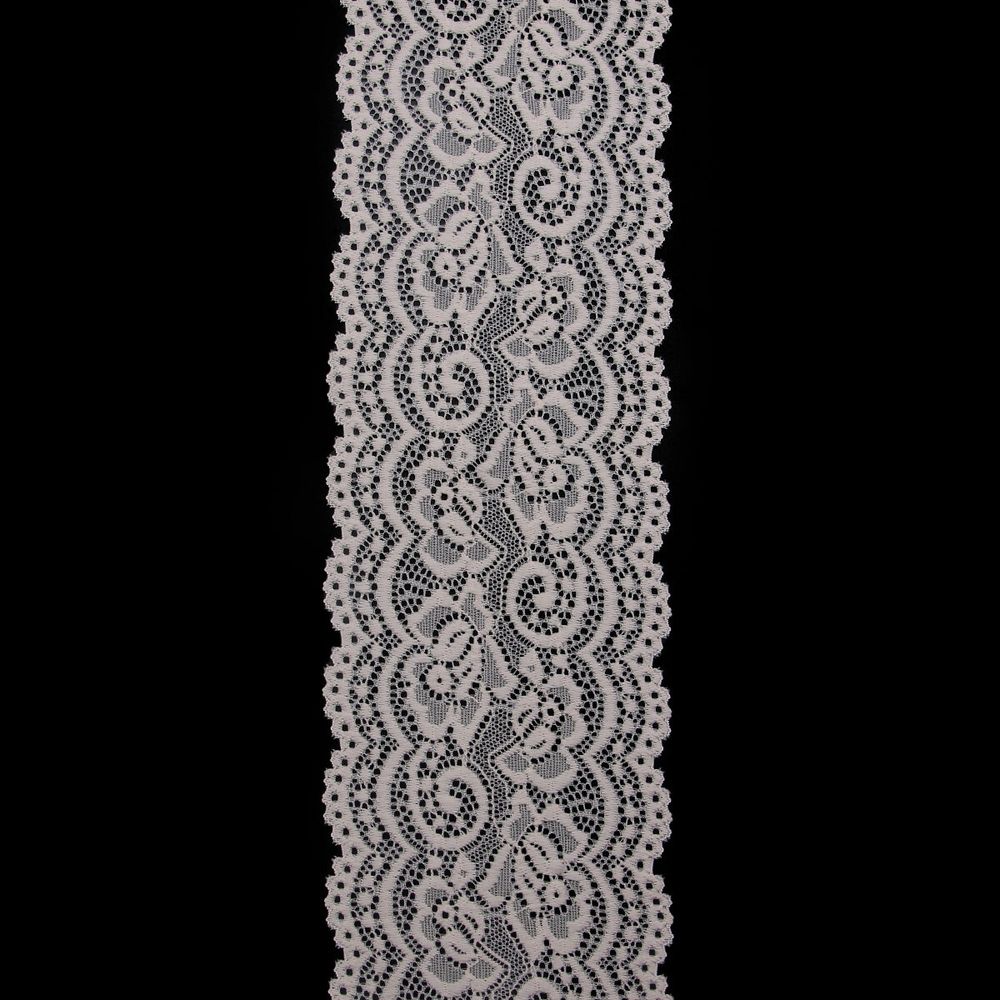 Кружево эластичное (стрейч) 100 мм / 13.71 метров, C571 молочный