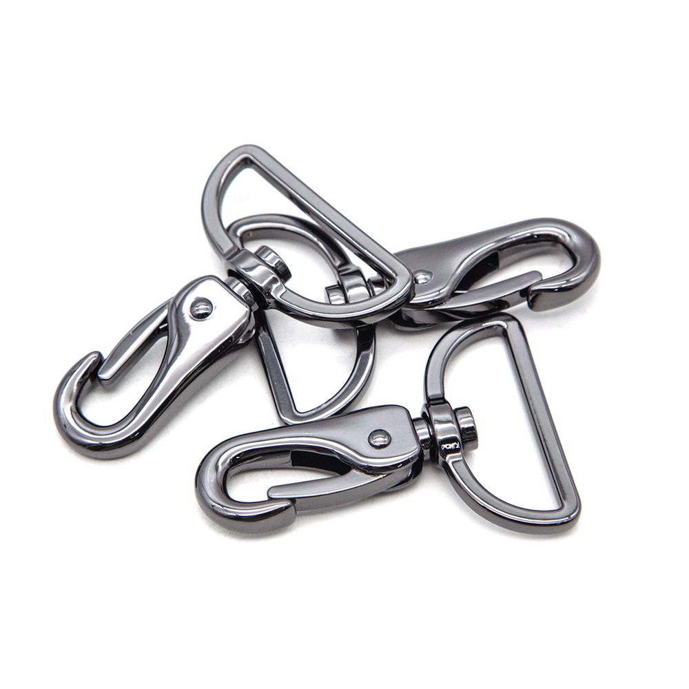 Карабин металл 38.0 мм (64х45 мм), чер/никель, 4 шт