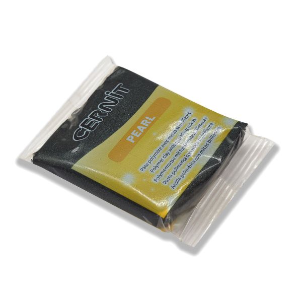 Полимерная глина запекаемая Cernit Pearl 56 гр, 100 черный