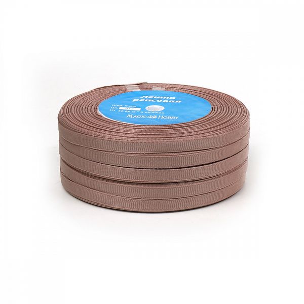 Лента репсовая (в рубчик) 6.0 мм, цв. 813 пудровый For Hobby 5 шт по 22.86м (±1м)