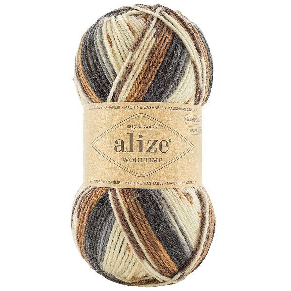 Пряжа Alize (Ализе) Wooltime / уп.5 мот. по 100 г, 200 м, 11024 секционный