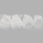 Лента (тесьма) шторная: сборка рюмочная (1:2.5) 80 мм / 50 метров, (2 ряда петель, 4 шнура), прозрачный, C8108M