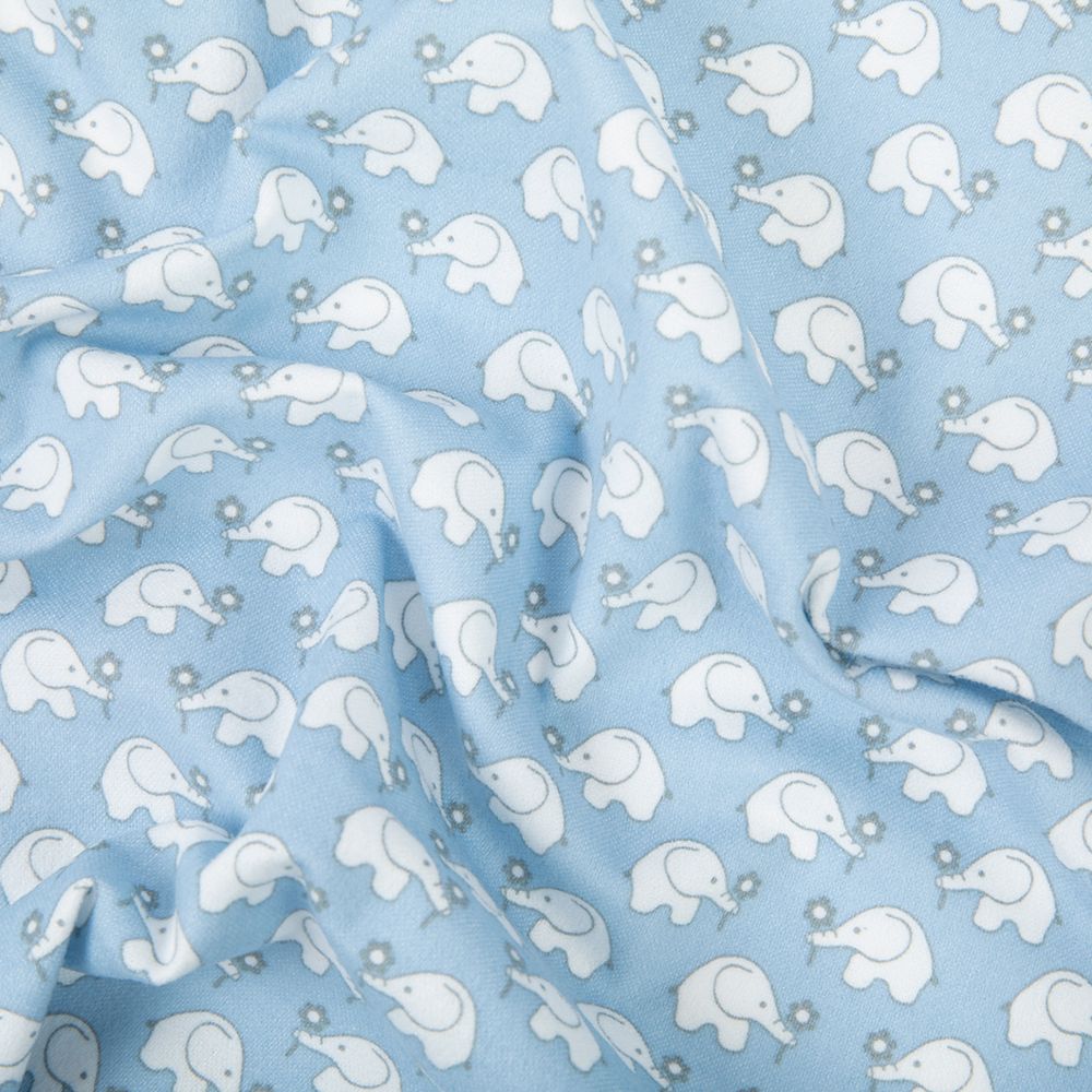 Ткань для пэчворка Peppy Молочные сны фланель, рулон 112 см / 5 метров, МС-22 голубой, Peppy